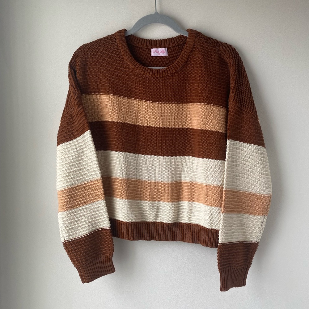 Striped knit sweater